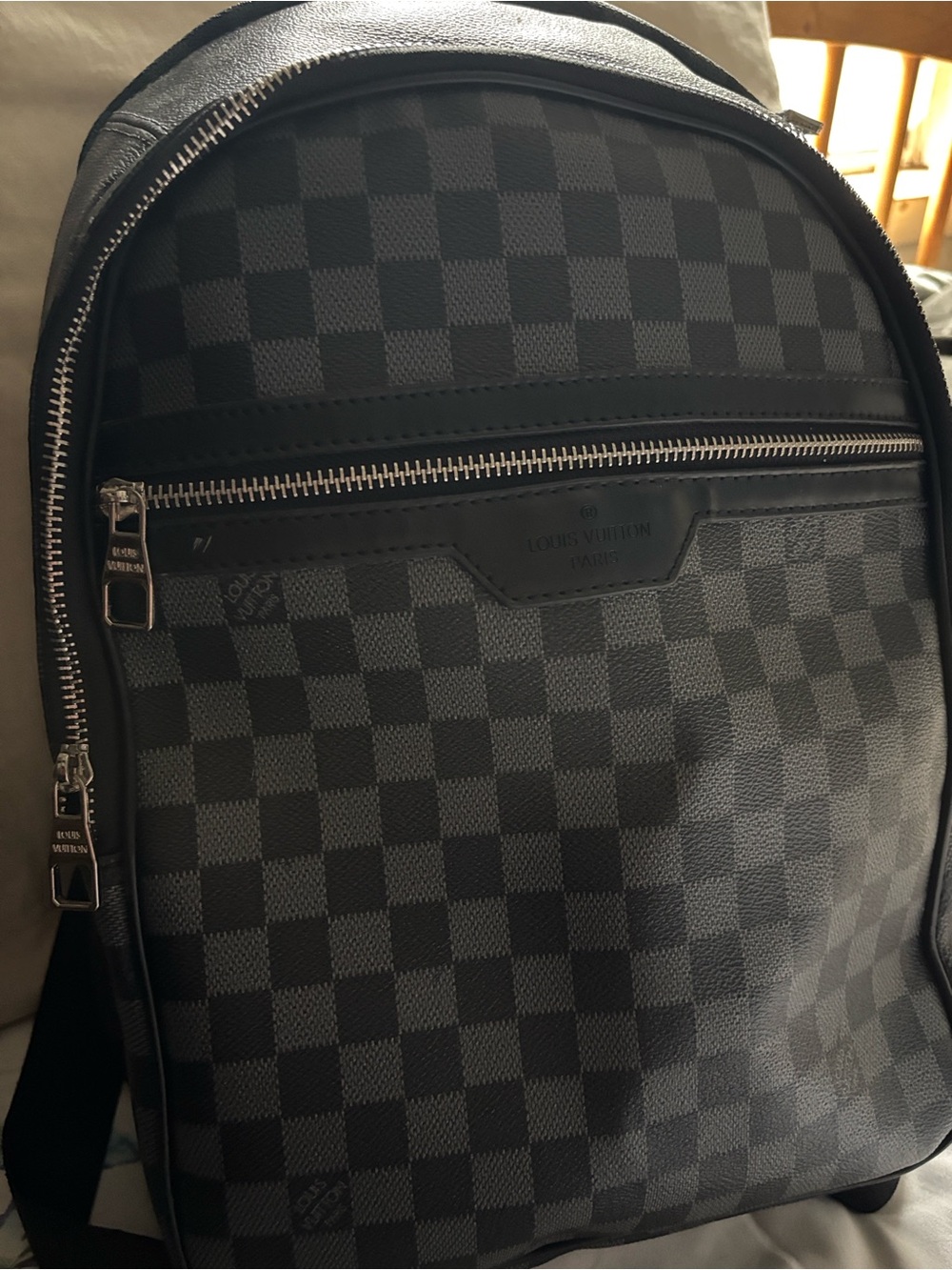 Louis Vuitton Damier Graphite Check Backpack - Black